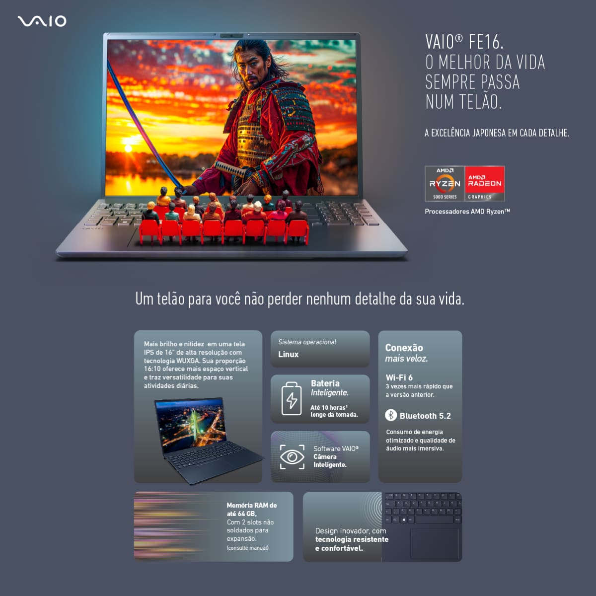 Notebook VAIO FE16 AMD Ryzen 7-5825U