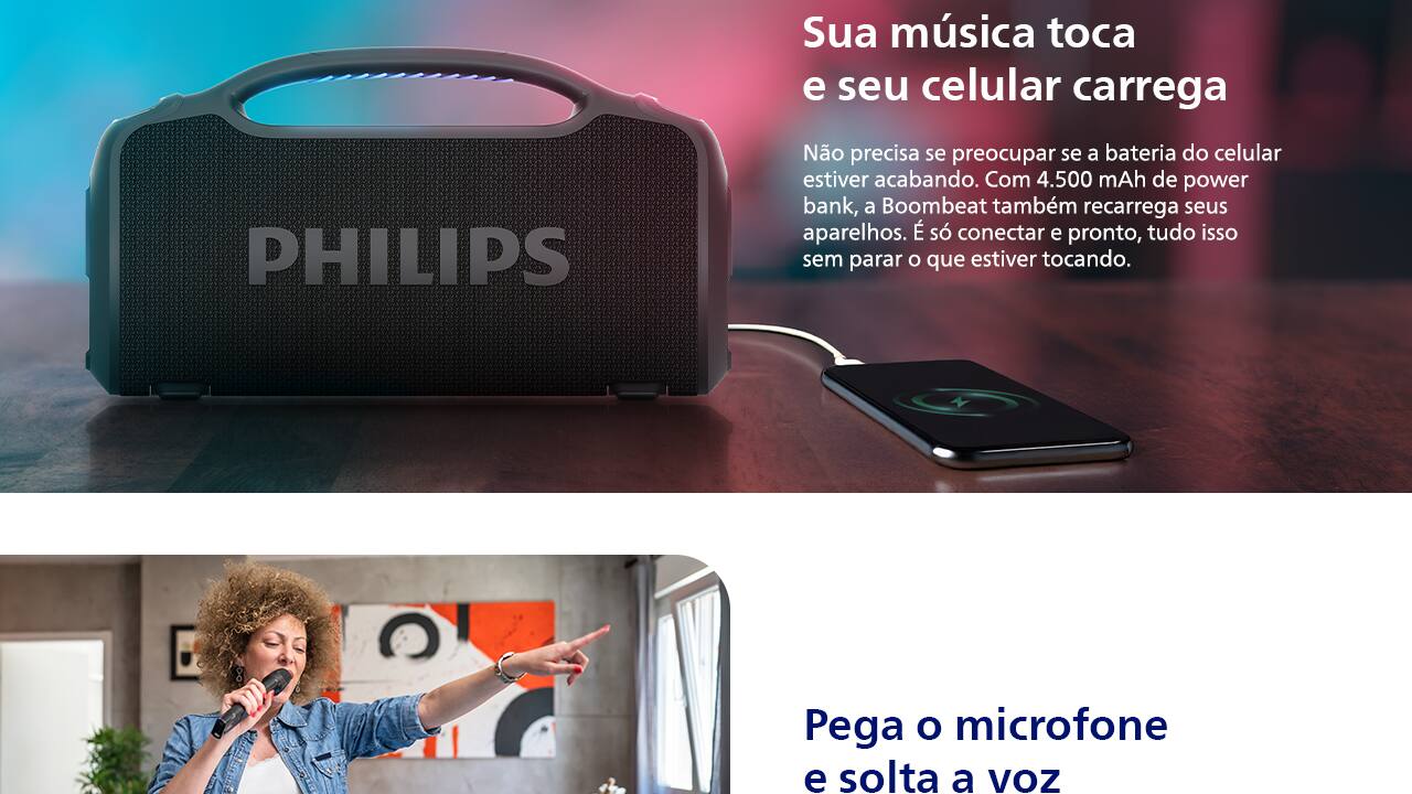 Caixa de Som Portátil Philips Boombeat TAX400B/78 