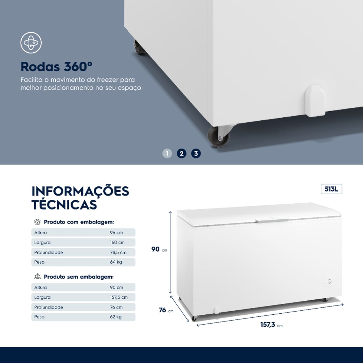 Freezer Horizontal Electrolux HI550 com Tecnologia Inverter