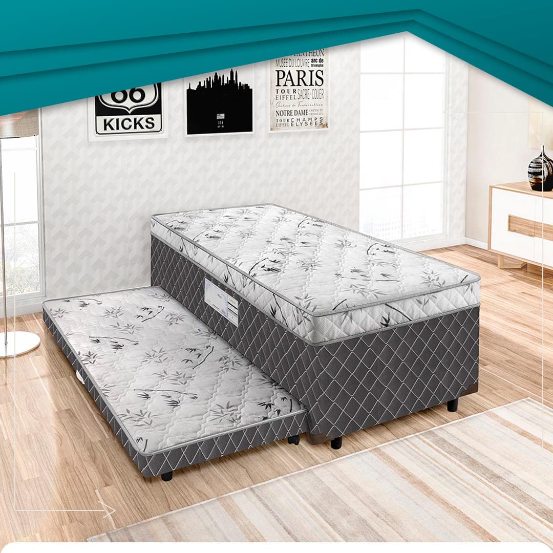 Cama Box Conjugada Ortopédica Solteiro Carol Lightspuma