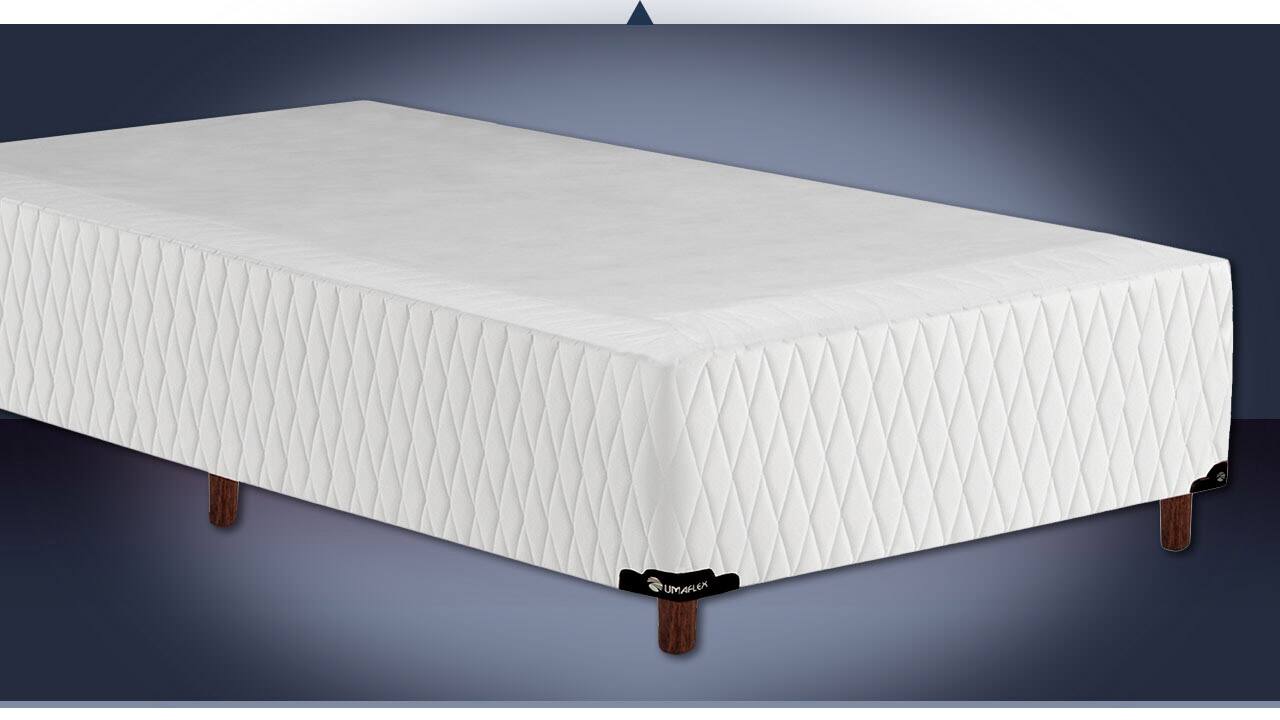 Base Box King Size Itália Umaflex Branco tecido jacquard