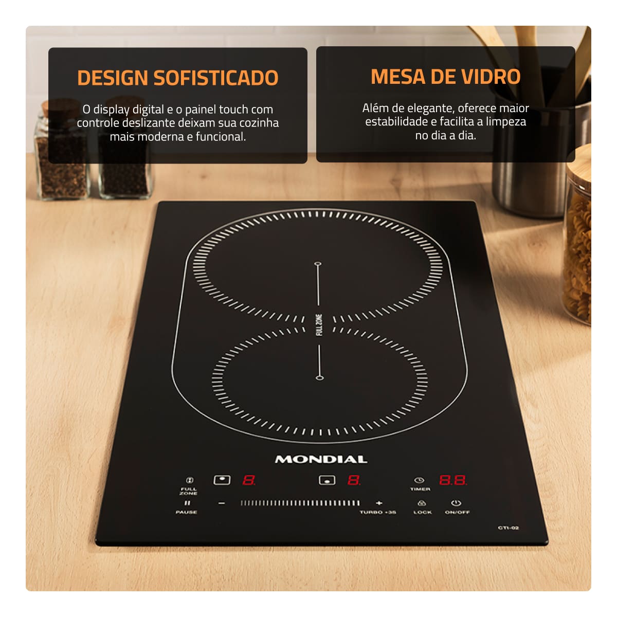 COOKTOP MONDIAL INDUCAO CTI-02 PRETO