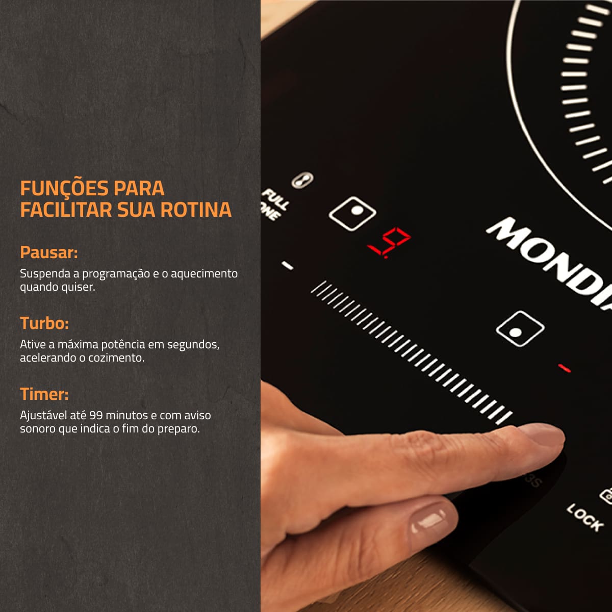 COOKTOP MONDIAL INDUCAO CTI-02 PRETO