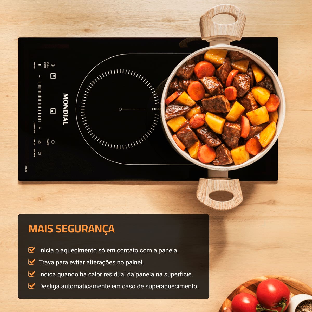 COOKTOP MONDIAL INDUCAO CTI-02 PRETO