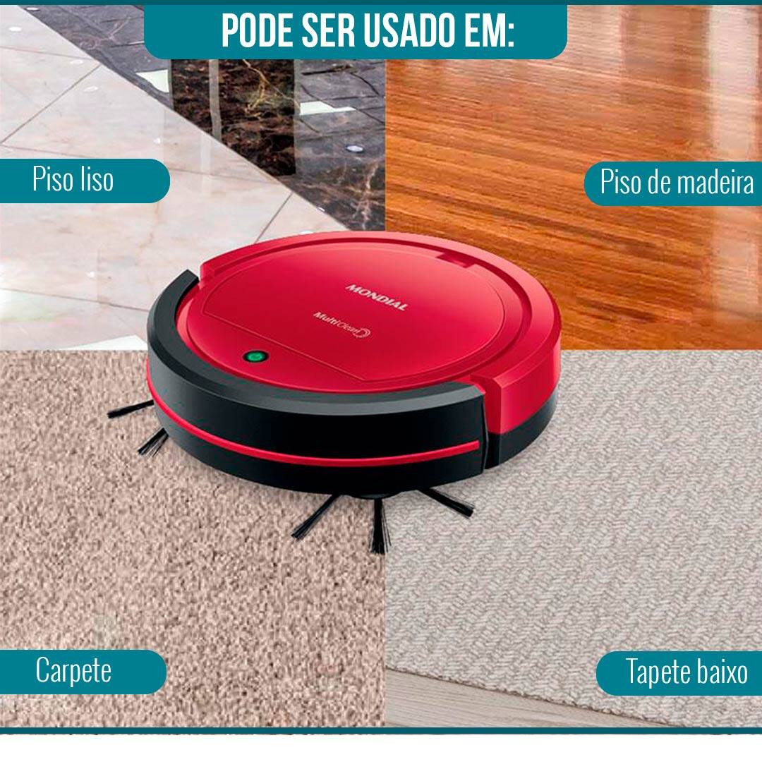 Aspirador Robô Mondial Multi Clean RB-09 Vermelho