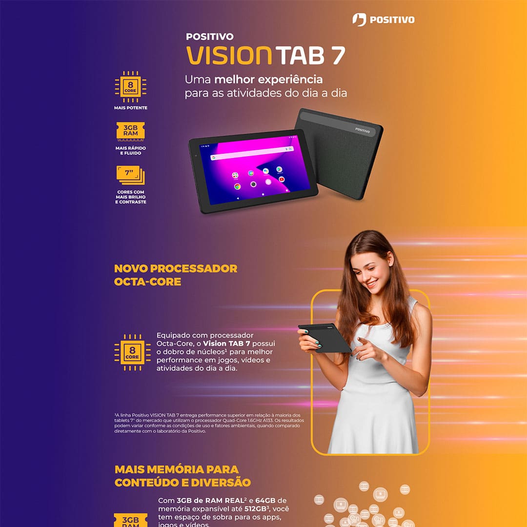Tablet Positivo Vision Standart TAB 7 com Tela