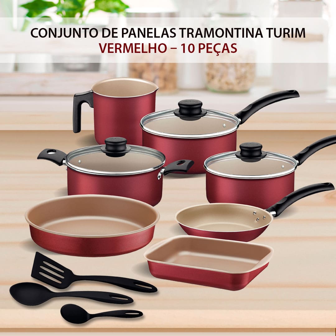 Conjunto de Panelas 7 Peças Tramontina Bergamo com Revestimento