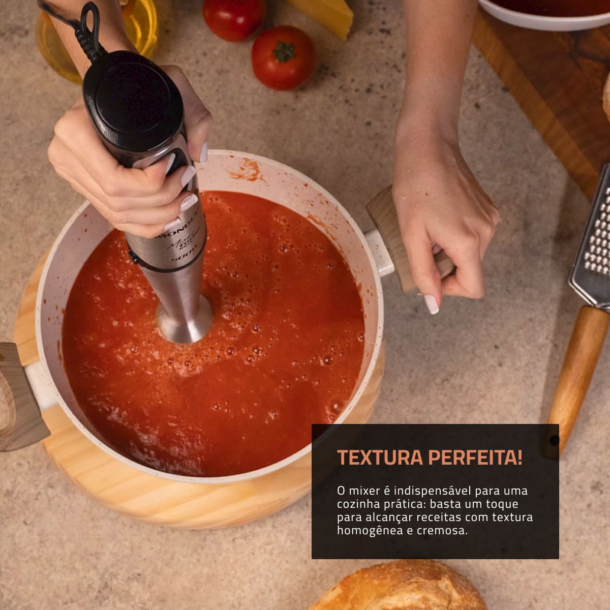 Mixer Mondial M-16-BI 500W Turbo Haste Inox Preto