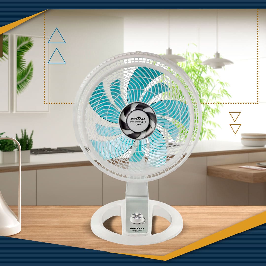 Ventilador Mesa Britânia BVT495BA Super Ventus Branco