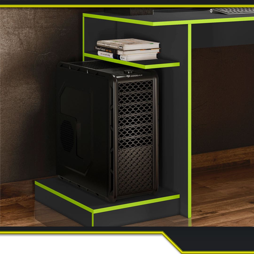 Mesa Gamer Mobler Rubi com porta-CPU