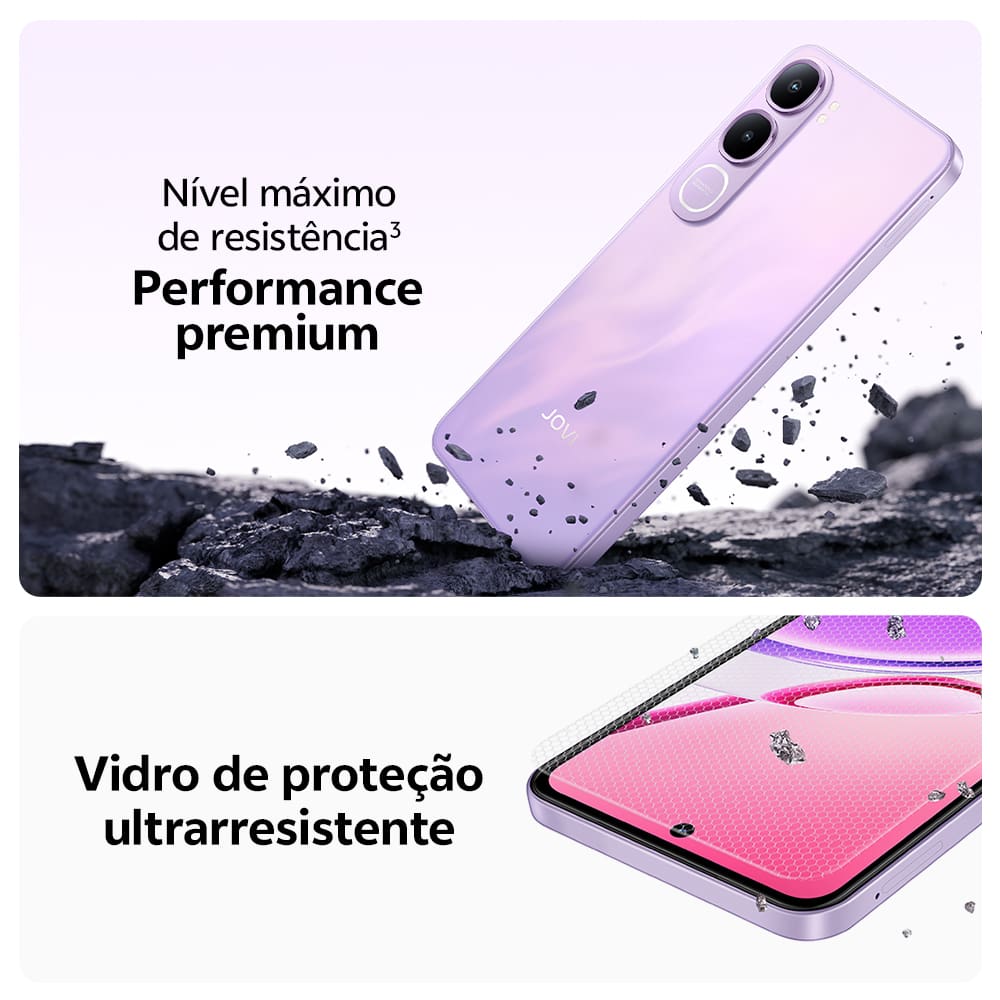 Smartphone JOVI Y21 4G Tela 6.68" 256GB Câmera 50MP Bateria 6500mAh