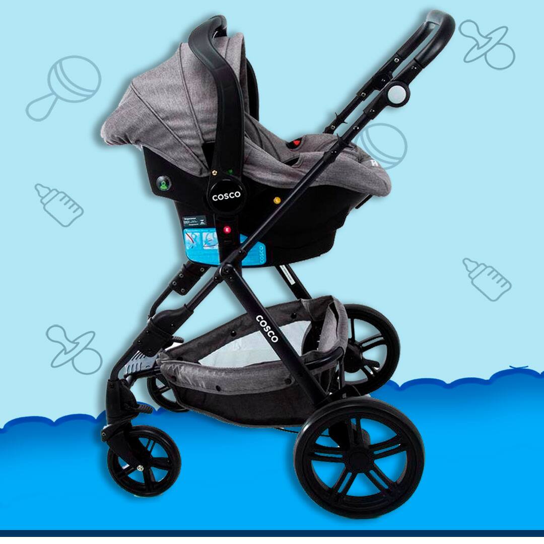 Travel System Cosco Duo Poppy bebê conforto