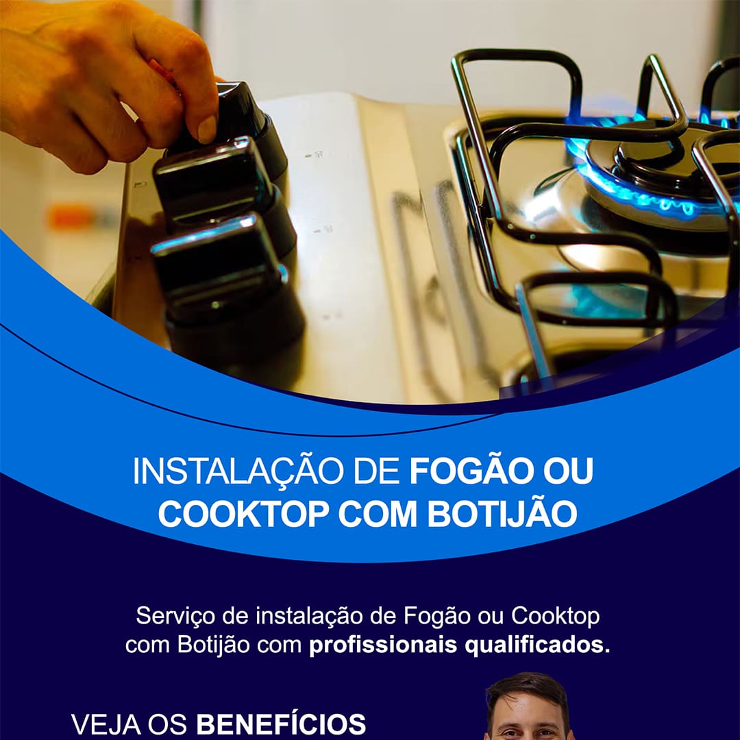 Serviço de instalação de Fogão ou Cooktop com mão de obra treinada e especializada, para garantir a excelência no serviço.