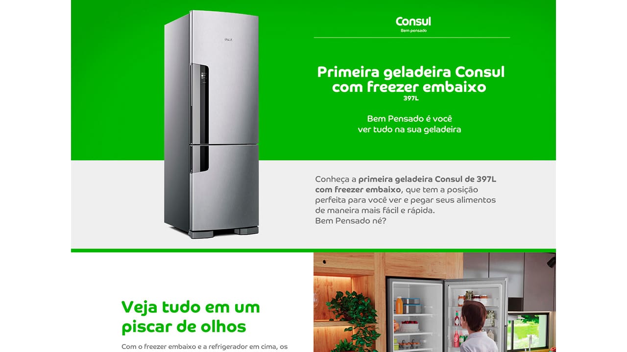 Geladeira Consul Duplex CRE44BB 397L Branca