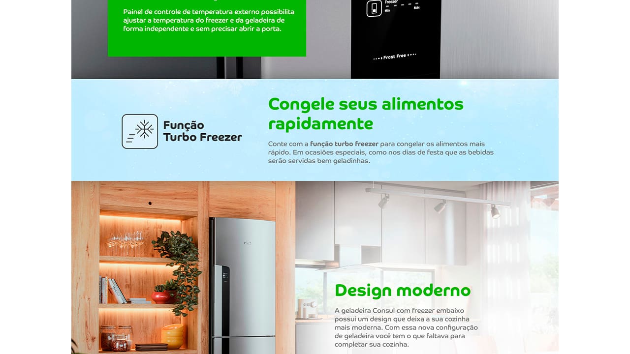 Geladeira Consul Duplex CRE44BB 397L Branca