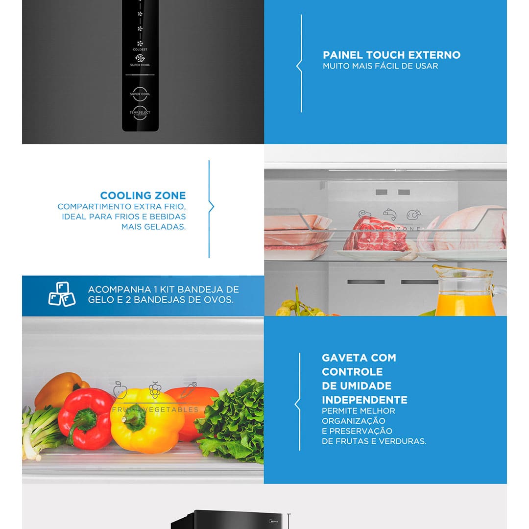 Geladeira Midea MD-RT580MTA Frost Free