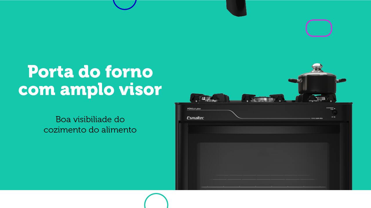 Mesa em Vidro Temperado O Fogão de piso Esmaltec 5 Bocas Pérola Glass 5115 oferece uma mesa em vidro temperado, garantindo alta qualidade e resistência. Este material não só proporciona um design sofisticado à cozinha, mas também assegura durabilidade para suportar o uso diário.