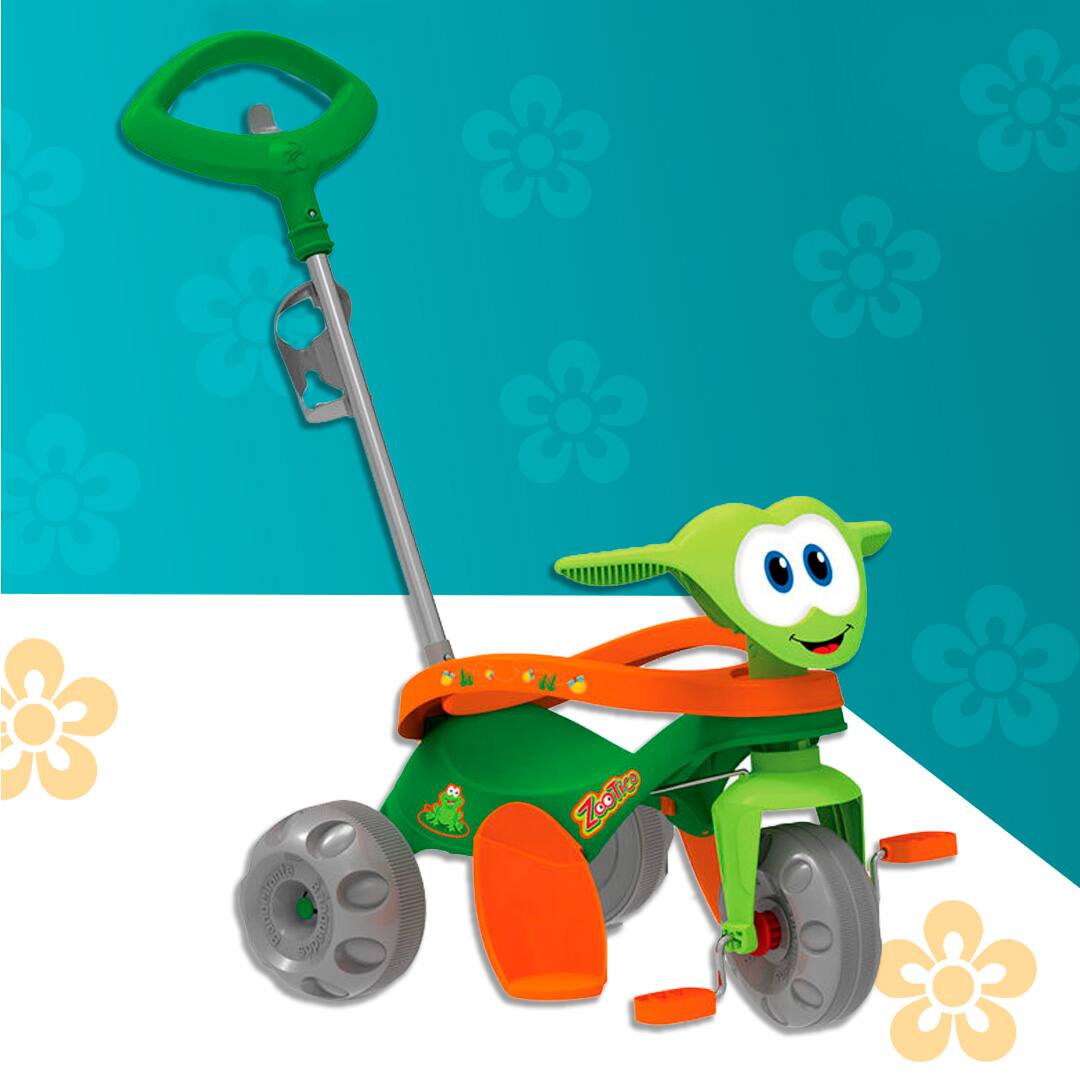 Triciclo Motoca Zootico Passeio E Pedal Infantil