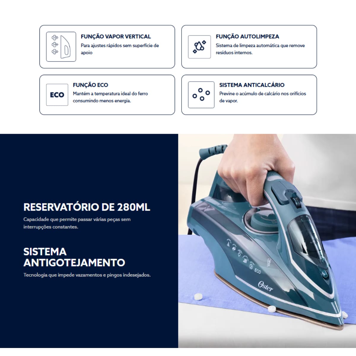 Ferro de Passar a Vapor Oster Diamond AeroCeramic ...