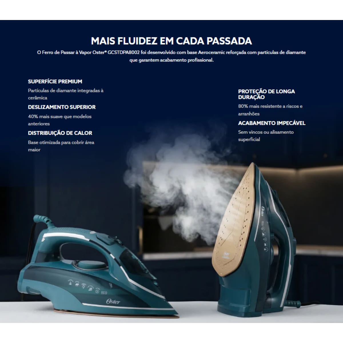 Ferro de Passar a Vapor Oster Diamond AeroCeramic ...