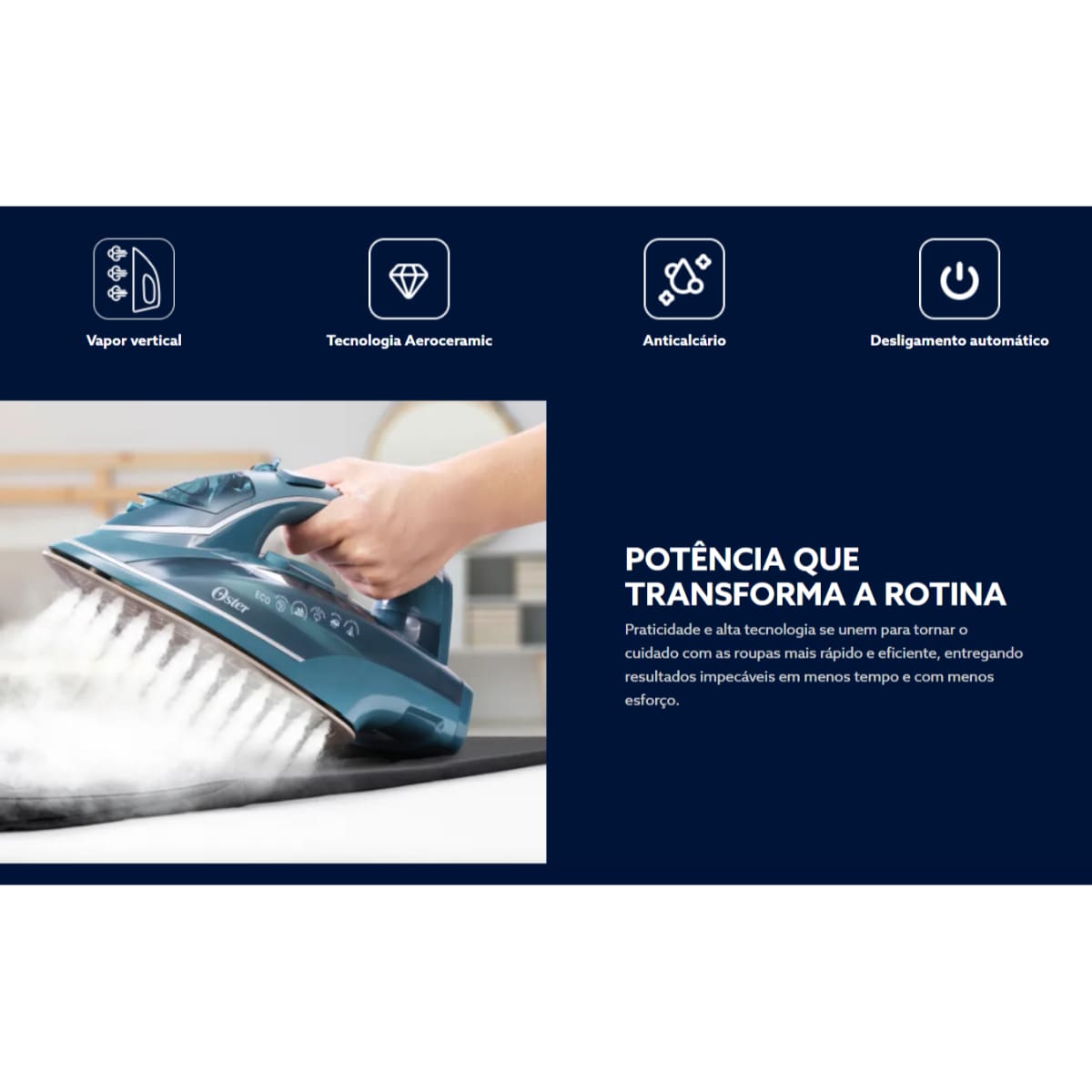 Ferro de Passar a Vapor Oster Diamond AeroCeramic ...