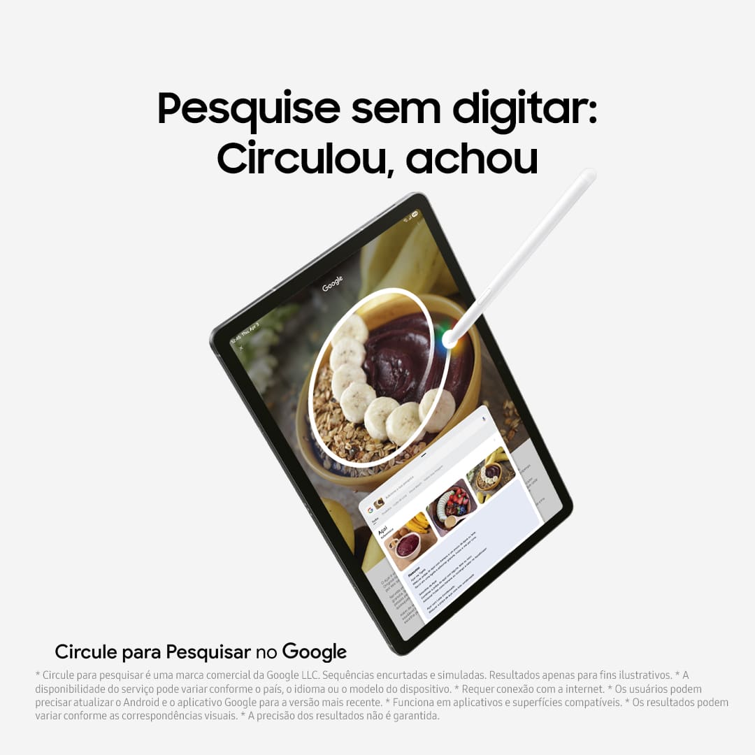 Samsung, Galaxy, Galaxy Tab, Galaxy Tab S10 FE, Tab S10 FE, Bateria 8.000mAh, Tela de 10.9' Polegadas 90Hz, Tela Imersiva, 128GB, 8GB RAM, Tela de Alta Resolução, Inteligência Artificial,  13MP, Selfie 12MP UW, Gorilla Glass 3, Tablet, Android 15, Octa Core, tela grande, alta resolução WUXGA+, Exynos 1580, Pasta Segura, Display Imersivo, IP68, resistente a água, sensor de impressões digitais, Dual Speaker