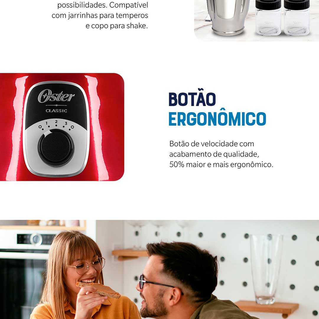 Liquidificador Oster New Osterizer Clássico BLST4126R Vermelho