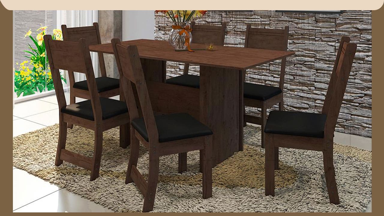 Mesa Cadeiras Jantar Indekes Pequi