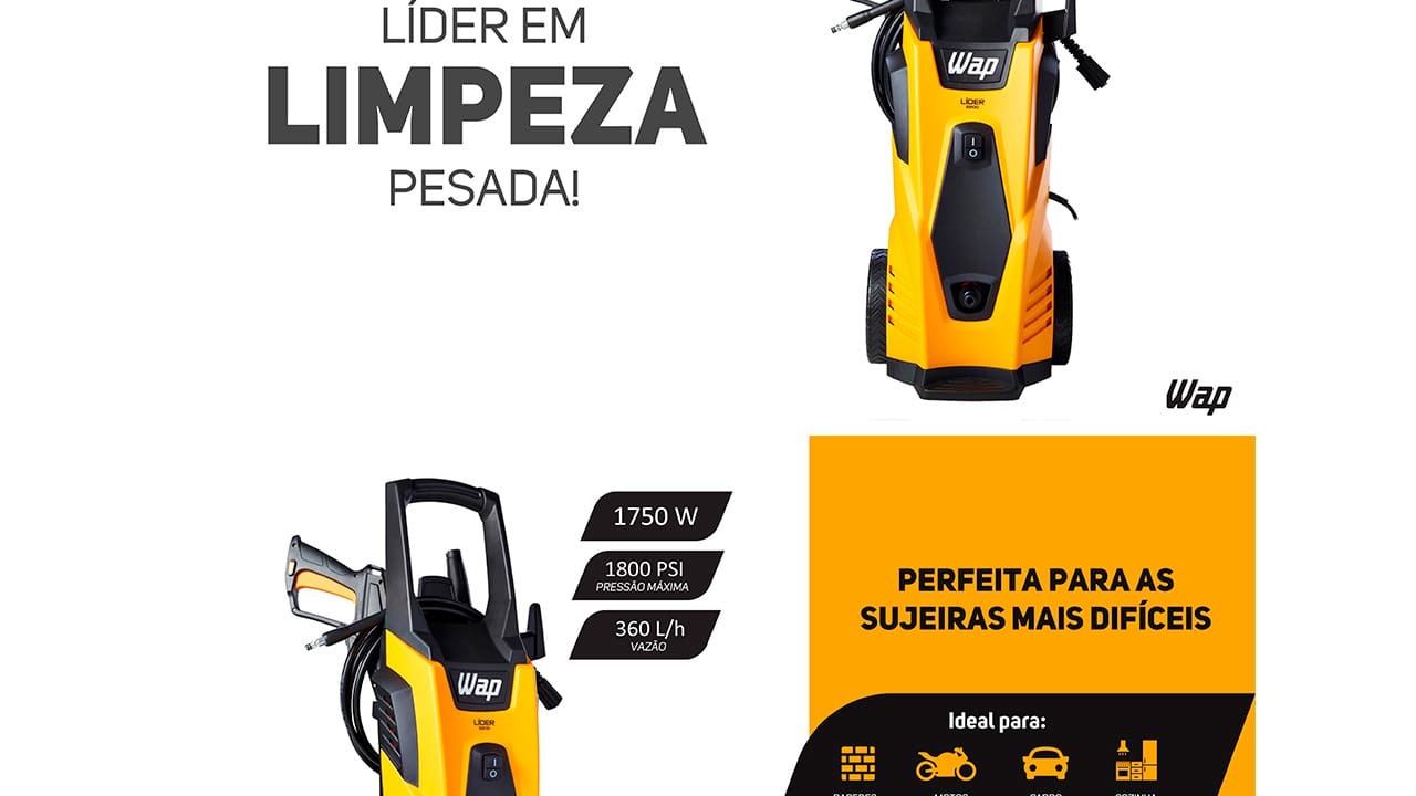Lavadora de Alta Pressão Wap Líder 2200 - 1800PSI