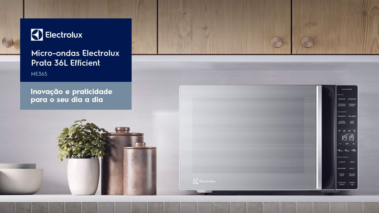 Forno de Micro-ondas Electrolux Efficient ME36S Prata – 36 L