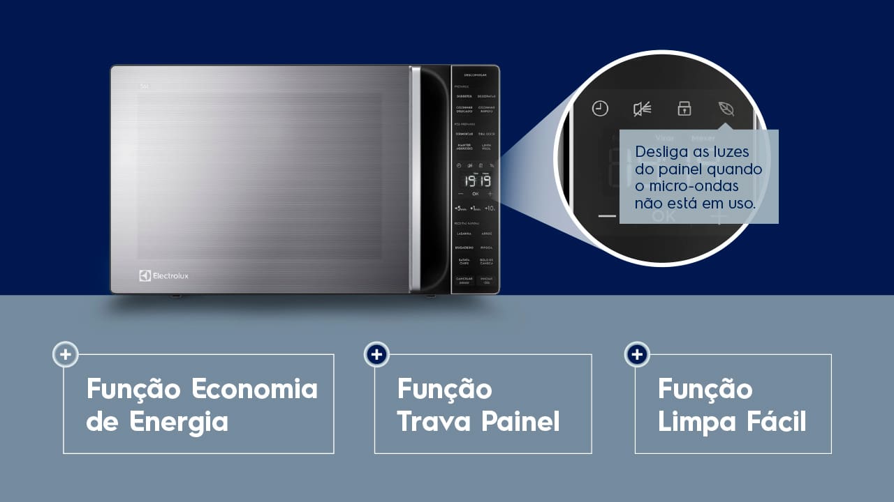 Forno de Micro-ondas Electrolux Efficient ME36S Prata – 36 L