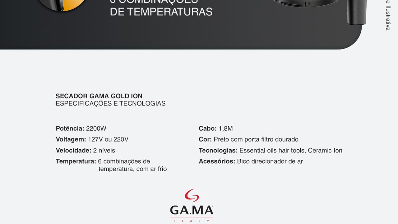 secador-cabelos-gama-italy-gold-ion-preto