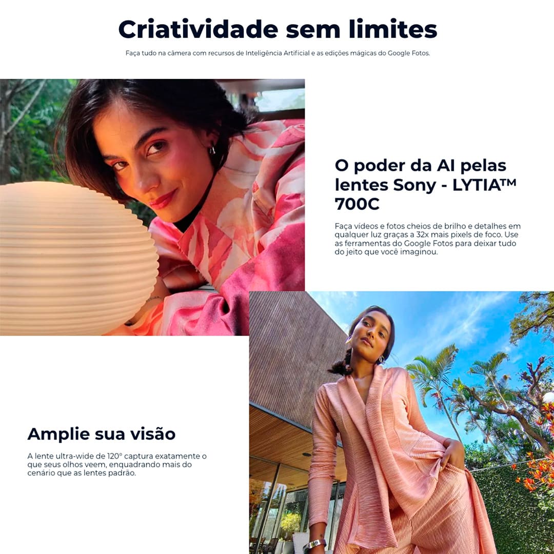 O Smartphone Motorola Edge 50 Fusion oferece uma capacidade de 8GB de RAM e 256GB de armazenamento, combinado com a inovadora tecnologia RAM Boost. Ela permite expandir a memória RAM utilizando o espaço disponível no armazenamento interno, resultando em um desempenho aprimorado do smartphone. Além disso, seu processador Snapdragon garante ainda mais velocidade e eficiência em todas as suas atividades.