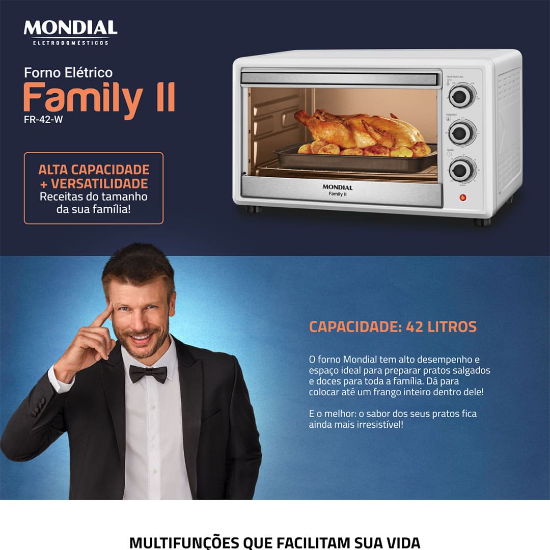  Forno Elétrico Mondial Line Family II FR-42-W