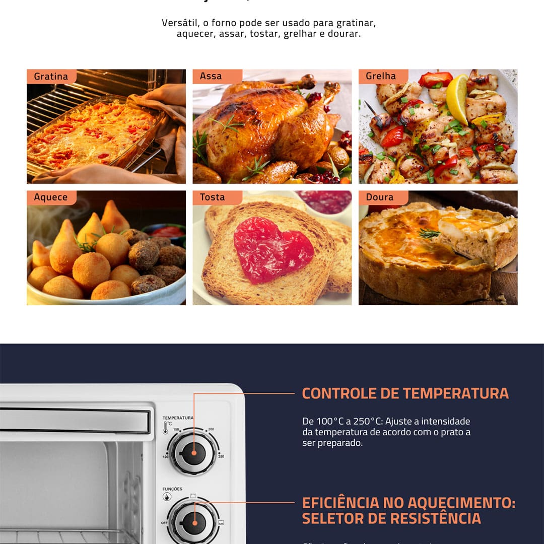  Forno Elétrico Mondial Line Family II FR-42-W