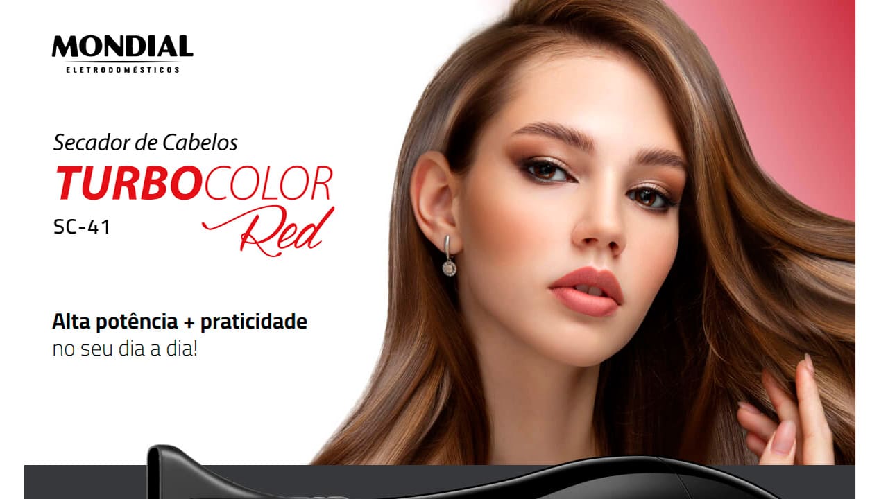 Secador de Cabelos Mondial Turbo Color Red SC-41