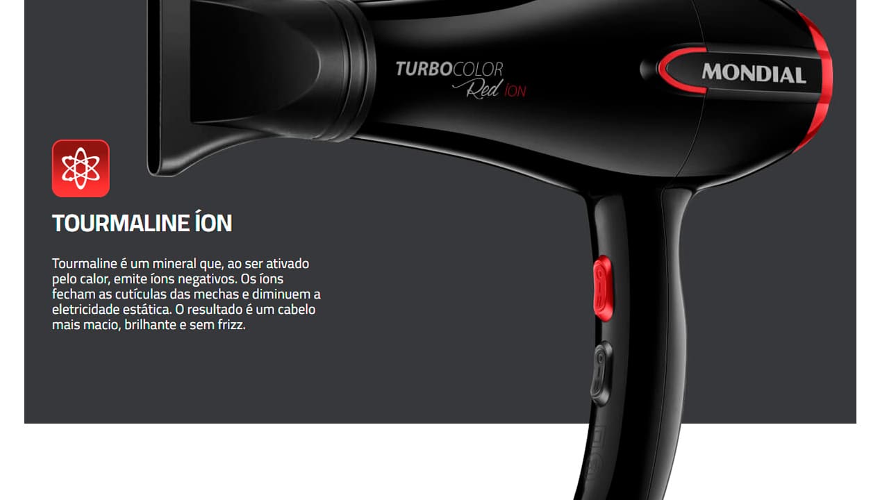 Secador de Cabelos Mondial Turbo Color Red SC-41