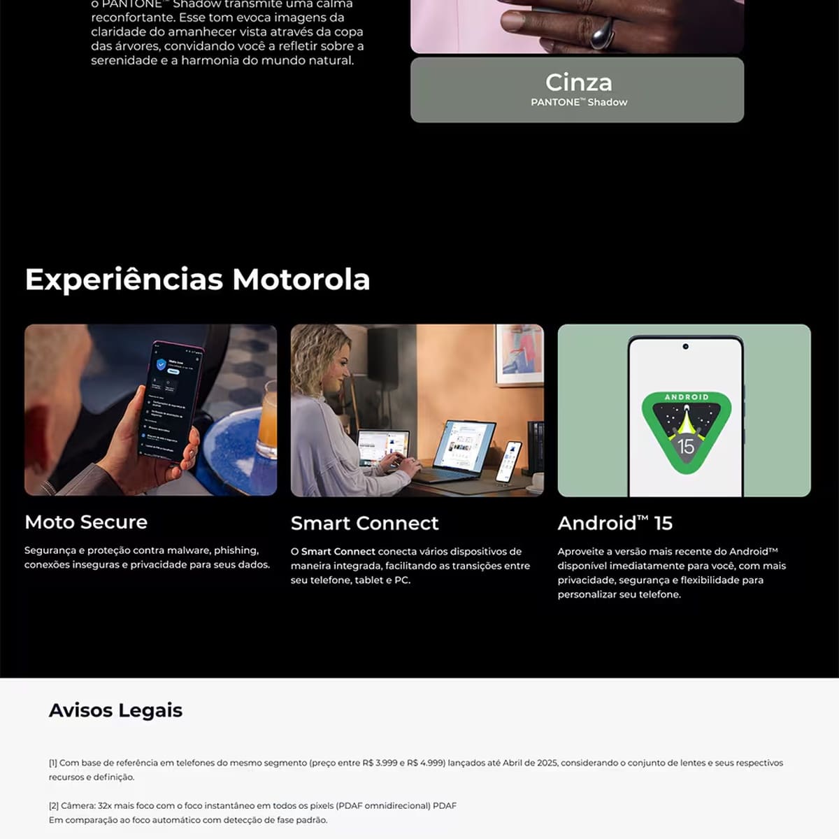 Smartphone Motorola Edge 60 Pro 5G Cinza 512GB