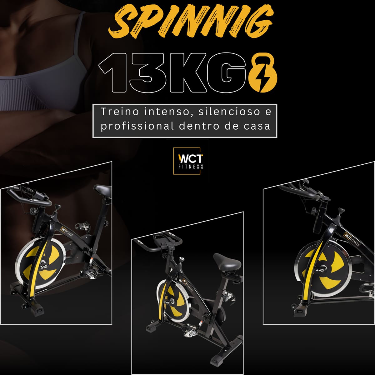 Bicicleta Spinning 13kg WCT Fitness SB04