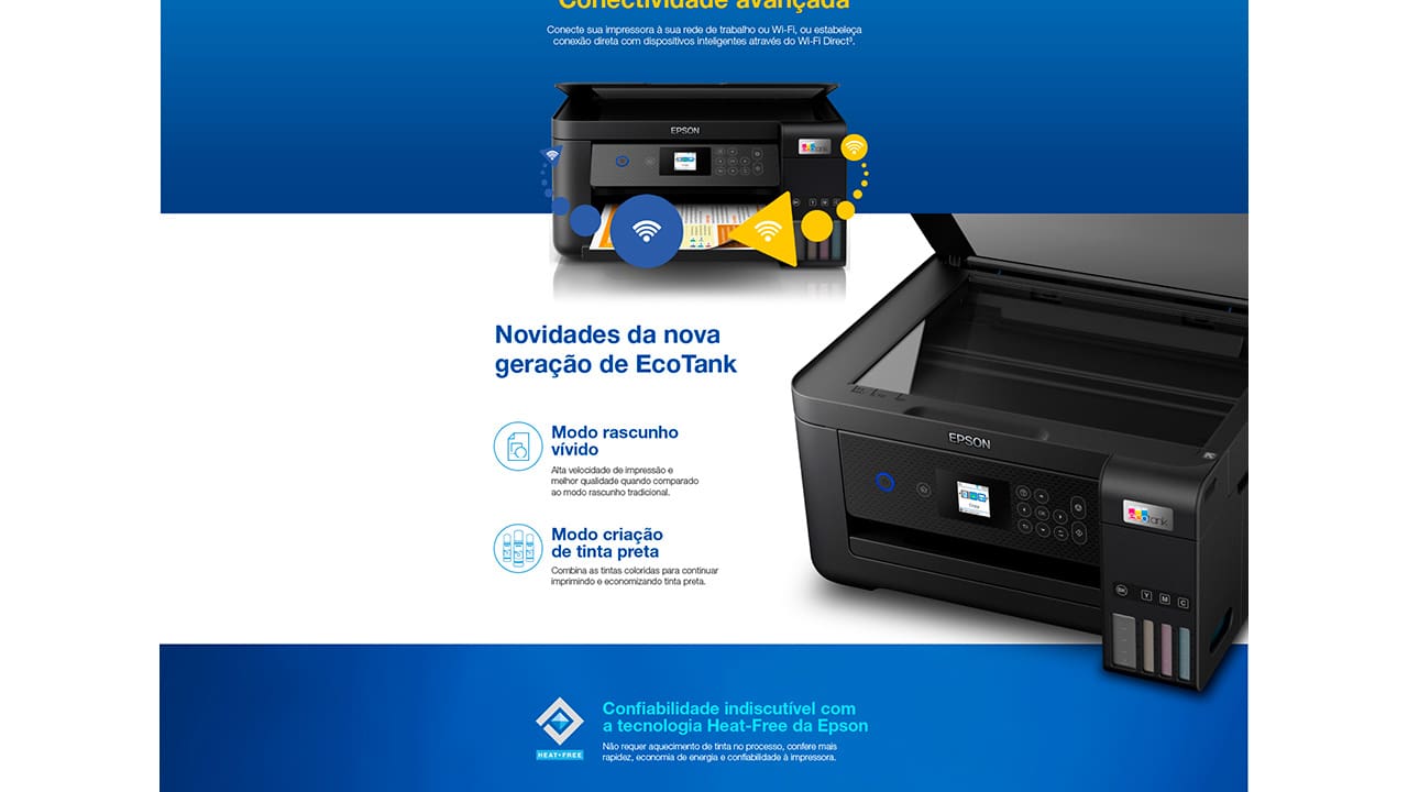 Impressora Multifuncional Tanque de Tinta Epson EcoTank L4260 Wireless