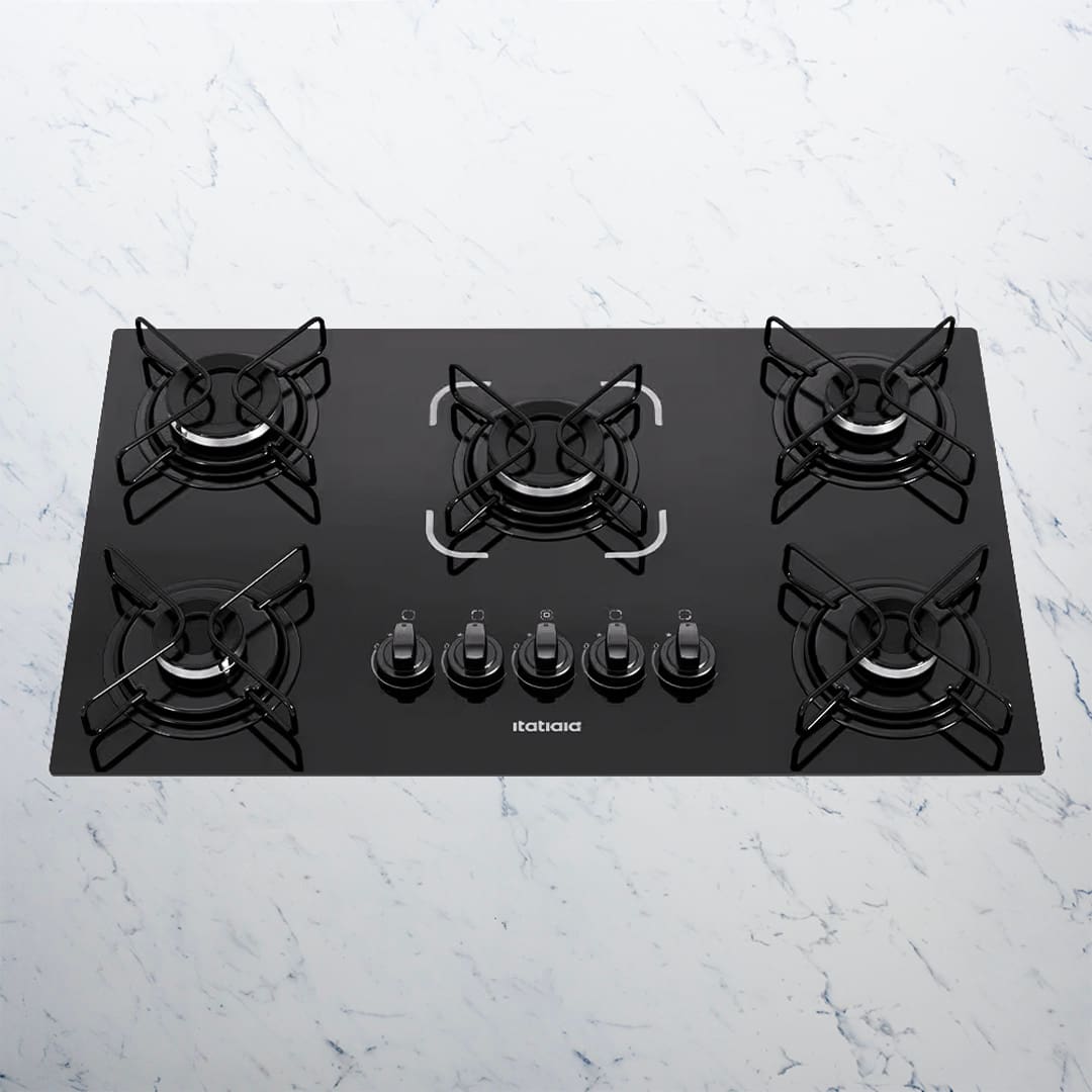 Cooktop de 5 Bocas Itatiaia, queimadores com serigrafia, grades individuais esmaltadas