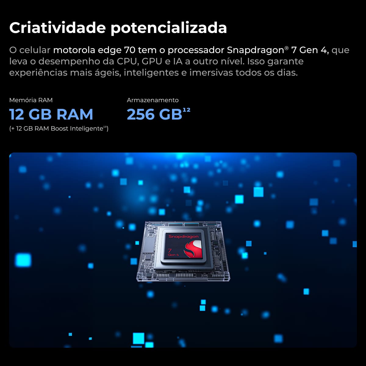 Smartphone Motorola Edge 70 6.7” 5G Câmera Dupla 50MP