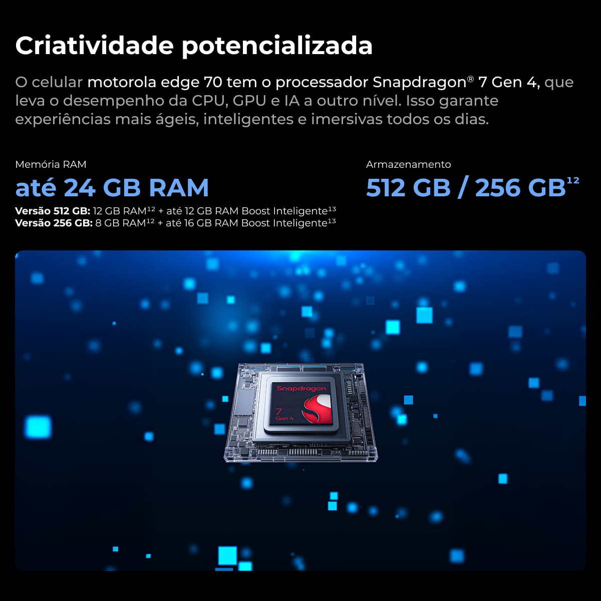 Smartphone Motorola Edge 70 6.7” 5G Câmera Dupla 50MP