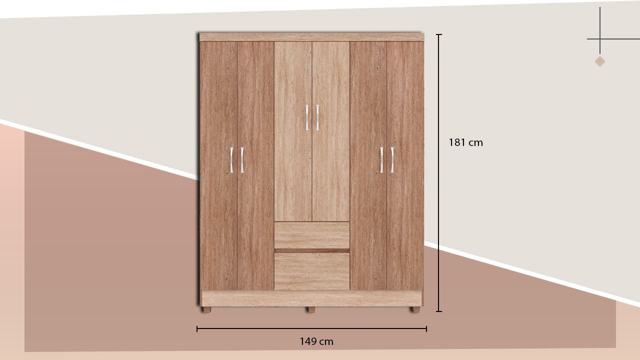 Guarda-Roupa Bartira Brusque II portas puxadores
