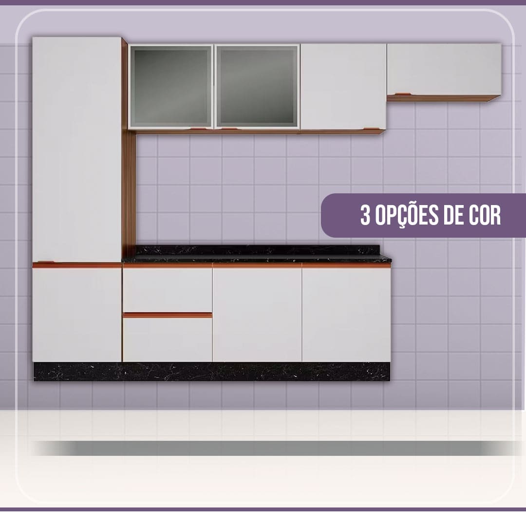 Cozinha Bartira Linea balcões gavetas