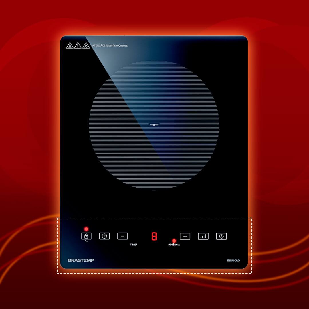 Cooktop Indução Brastemp BDJ30BE com acabamento vitrocerâmico 