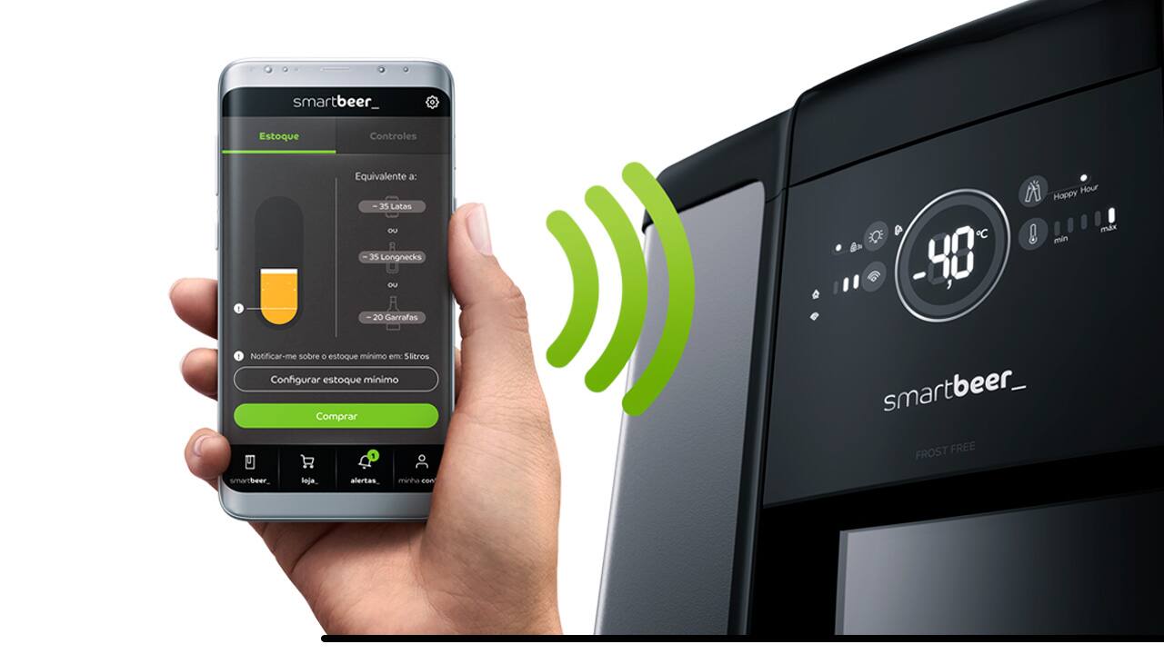 Cervejeira Consul Smartbeer CZE12AE conectada ao aplicativo Smartbeer