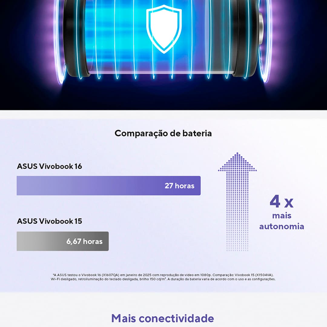 Notebook ASUS Vivobook 16 X1607QA Qualcomm Snapdragon, 16GB, 1.0 TB SSD, Tela LCD LED Backlight 16” e Windows 11 Home - X1607QA-MB091W