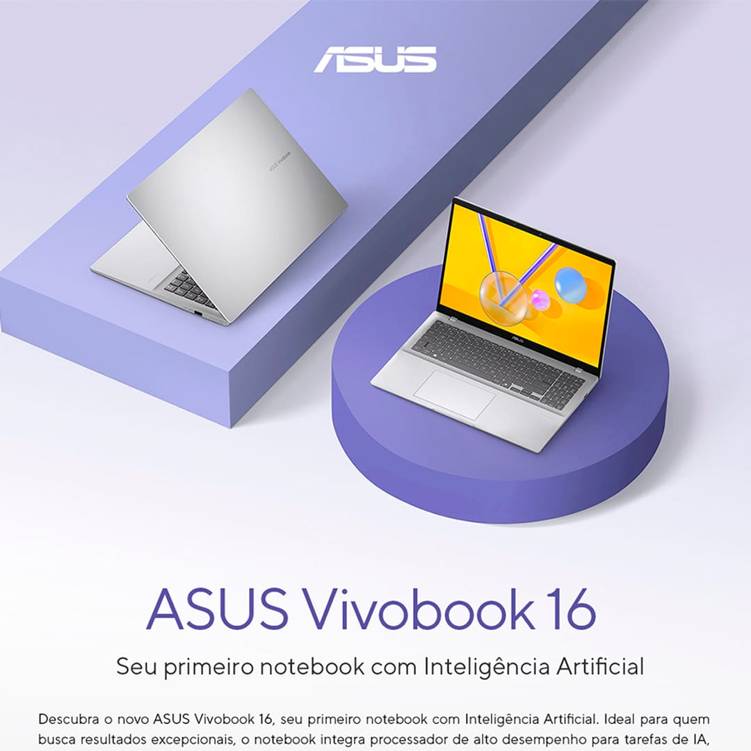 Notebook ASUS Vivobook 16 X1607QA Qualcomm Snapdragon, 16GB, 1.0 TB SSD, Tela LCD LED Backlight 16” e Windows 11 Home - X1607QA-MB091W