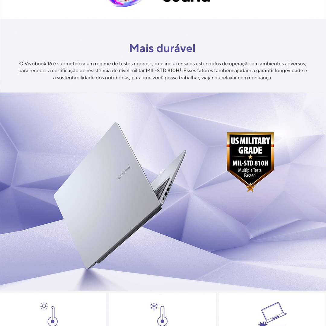 Notebook ASUS Vivobook 16 X1607QA Qualcomm Snapdragon, 16GB, 1.0 TB SSD, Tela LCD LED Backlight 16” e Windows 11 Home - X1607QA-MB091W